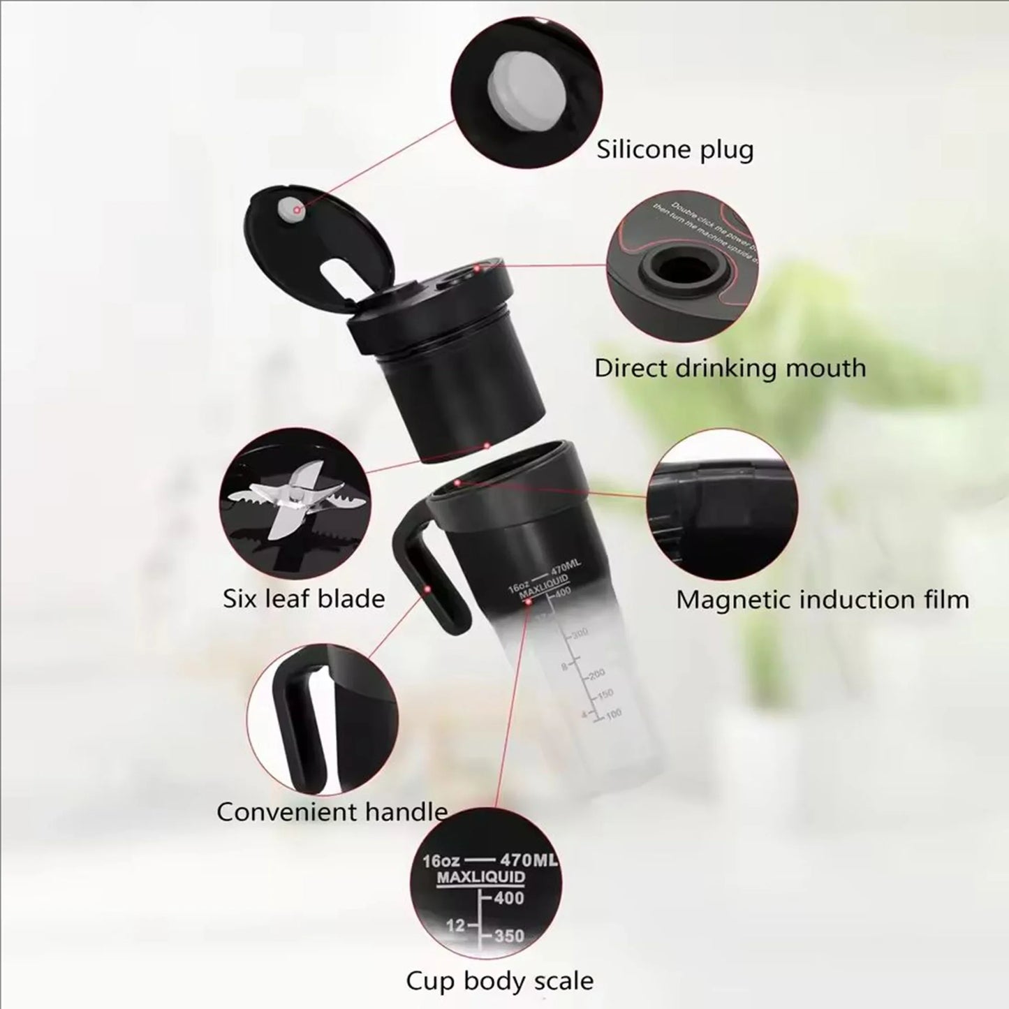 1PC new juicer Portable USB multifunctional juicer cup with straw can crush ice fresh juicer