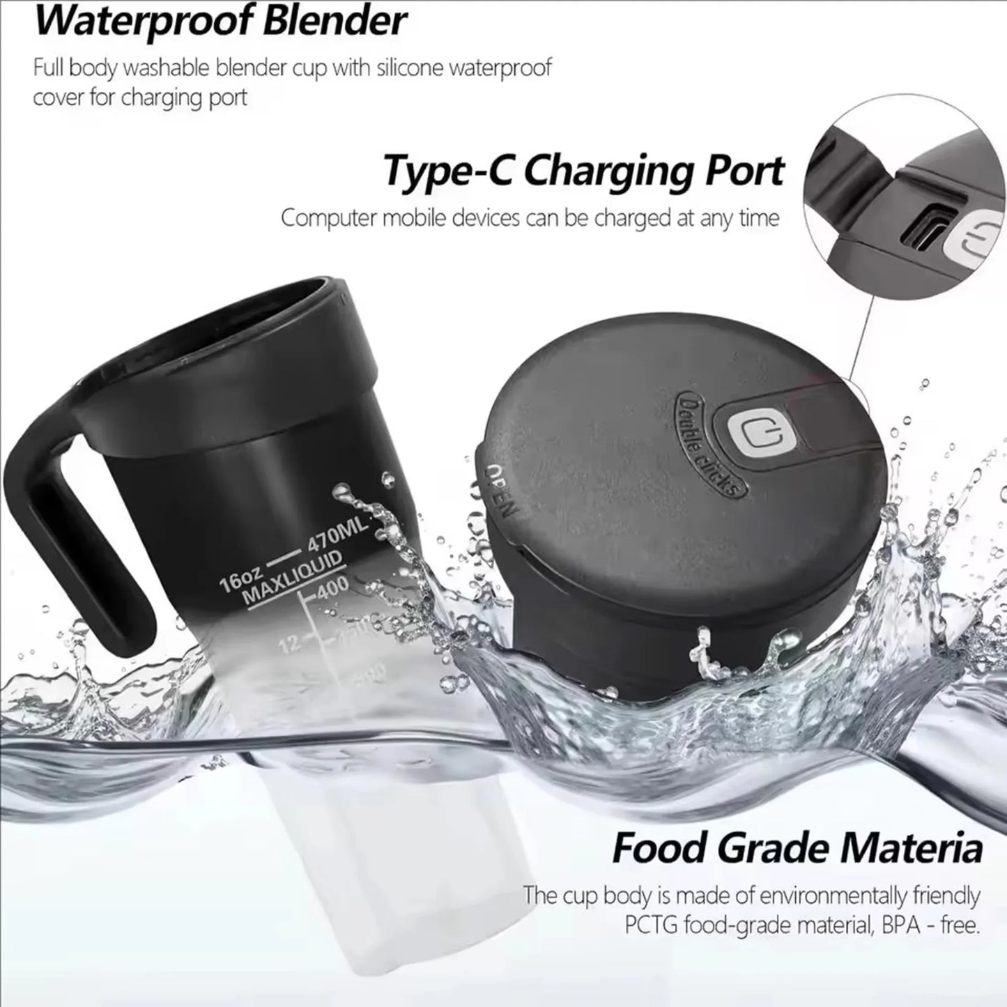 1PC new juicer Portable USB multifunctional juicer cup with straw can crush ice fresh juicer
