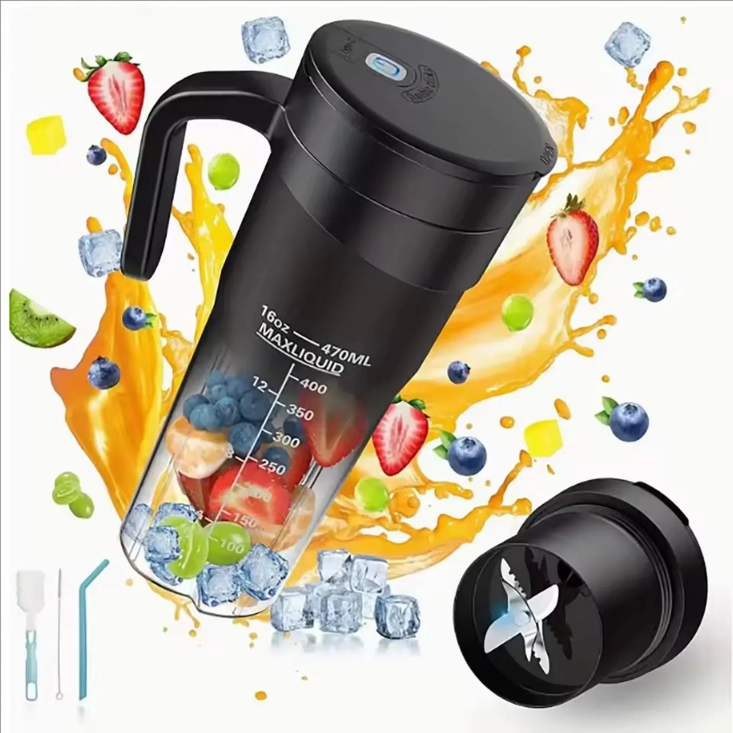 1PC new juicer Portable USB multifunctional juicer cup with straw can crush ice fresh juicer