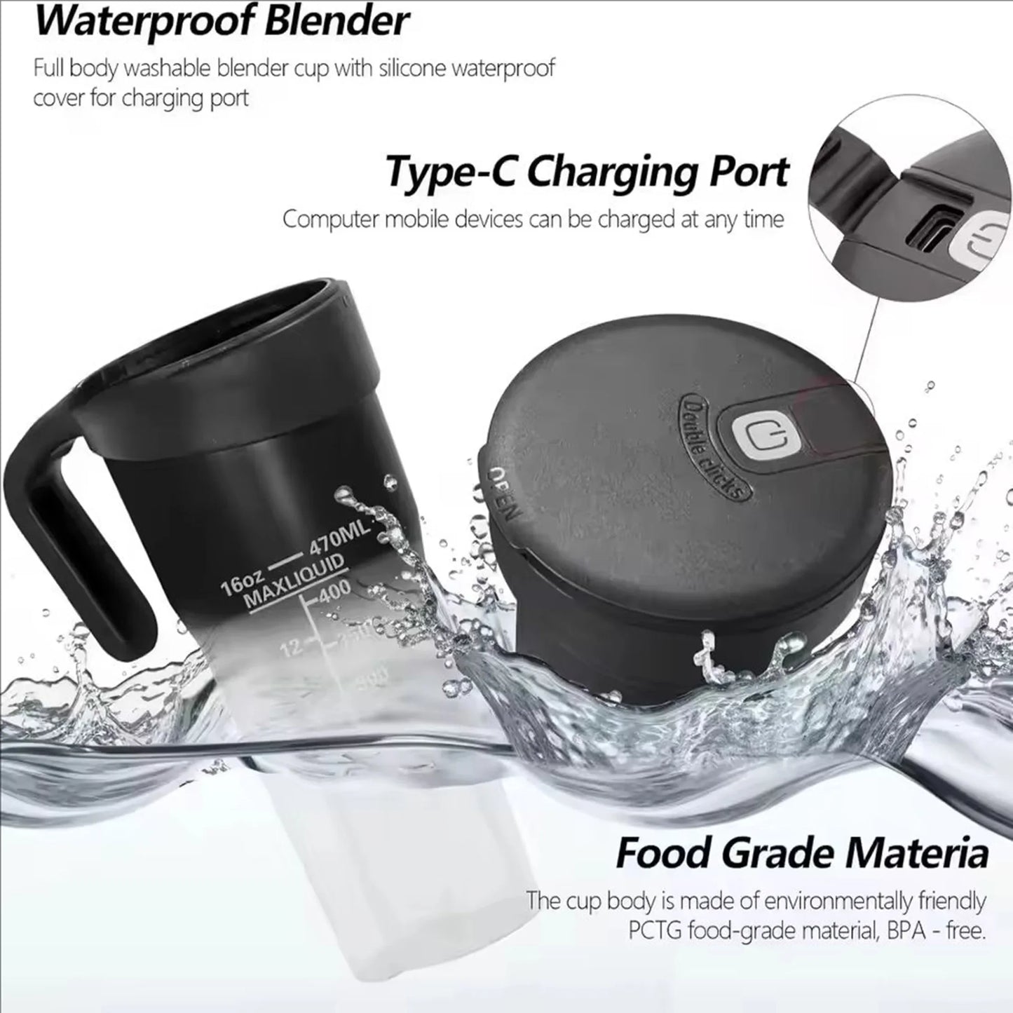 1PC new juicer Portable USB multifunctional juicer cup with straw can crush ice fresh juicer